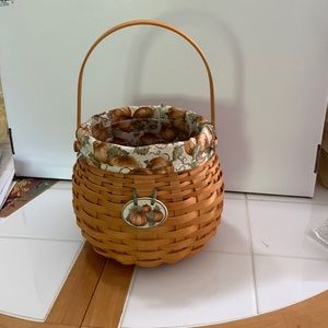Longaberger 2001 pumpkin basket, pumpkin liner, protector & pumpkin patch Tie on